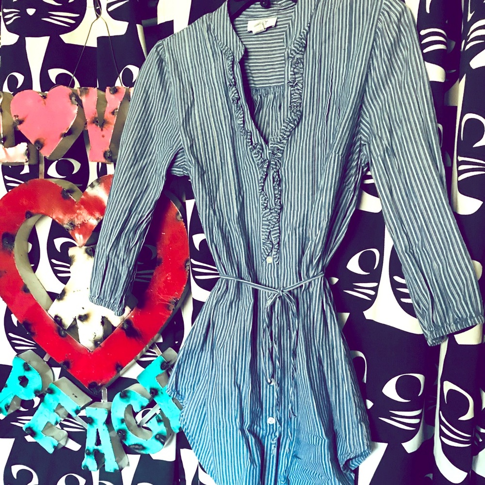 *5 for $25*Ann Taylor Loft tie back blouse - Picture 1 of 4